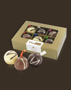 Sześć czekoladowych bombek, wyjątkowy smak czekoladek chocolissimo.pl