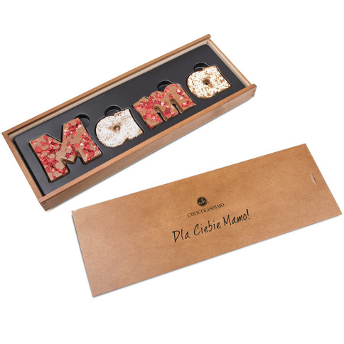 napis z czekolady z dodatkami dla mamynapis z czekolady z dodatkami dla mamy