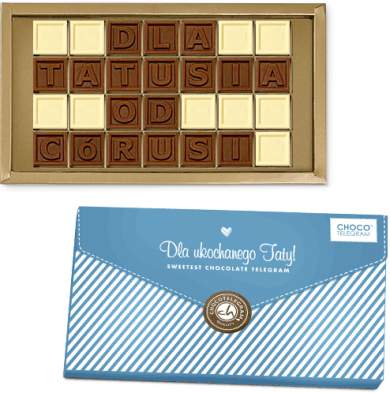 czekoladowy telegram na dzień ojca prezent z czekolady na dzień taty 23 czerwca