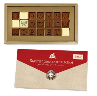 czekoladowy telegram dla kobiety
