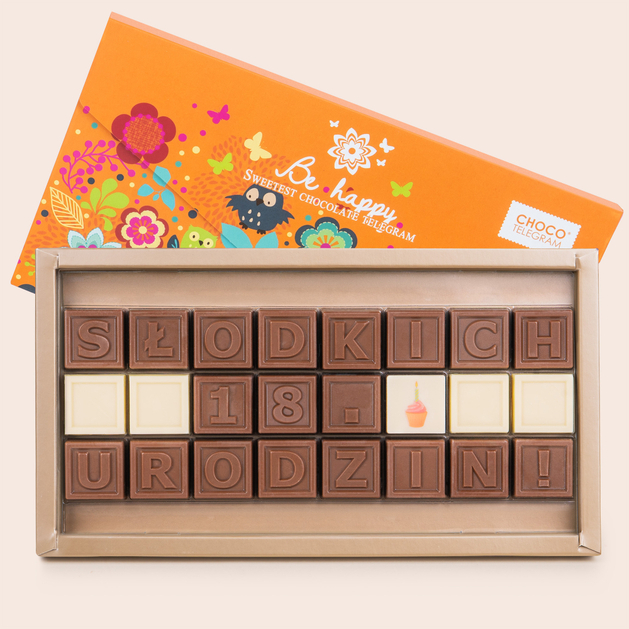 Czekoladowy telegram na 18. urodziny