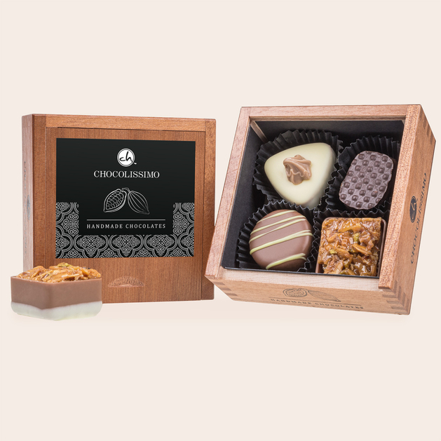 czekoladowe pralinki w szkatułce