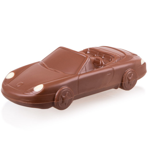 czekoladowe Porsche Cabrio, czekoladowa figurka, czekoladowy samochód, czekolada belgijska