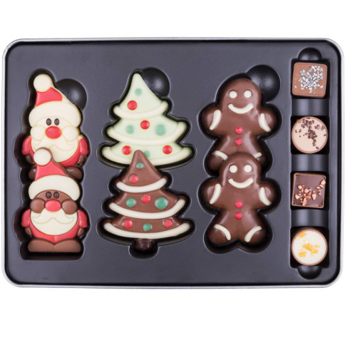 Kolorowy zestaw czekoladowy na Boże Narodzenie