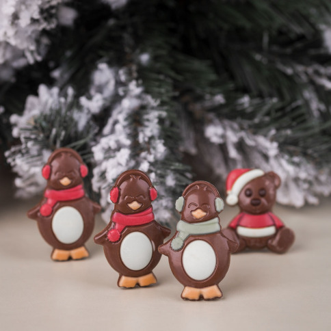 zestaw świątecznych figurek z czekolady