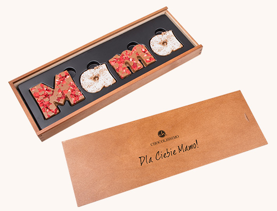 Unikalne cechy czekoladowego naisu mum z czekolady w skrzyneczce z grawerem