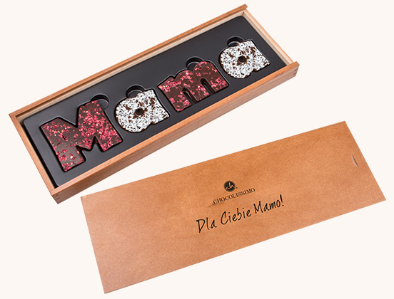 Unikalne cechy czekoladowego naisu mum z czekolady w skrzyneczce z grawerem