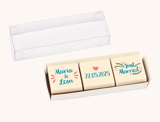 Unikalne cechy zestawu 3 personalizowanych czekoladek