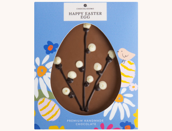 unikalne cechy płaskiej pisanki z trzech rodzaj&oacute;w belgijskiej czekolady