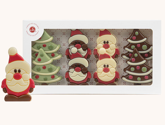 Unikalne cechy zestawu czekoladowych figurek Mikołaja i choinki