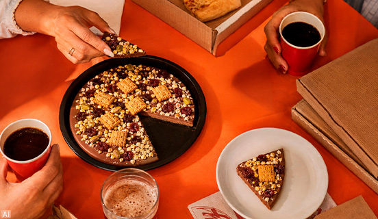 Wylewka pizzy z czekolady