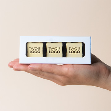 3 pralin z dowolnym nadrukiem dla partnera biznesowego