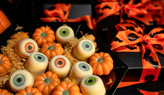 Upiorne pralinki z belgijskiej czekolady na halloween