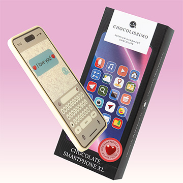 Czekoladowy smartphone na walentynki i love you