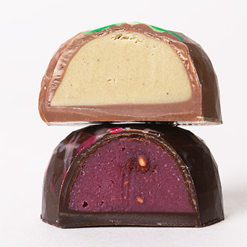 Pralinki przecięte na pół