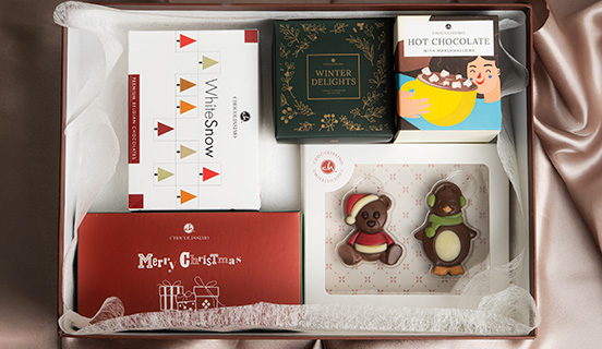 Zawartość świątecznego zestawu czekoladek dla dzieci na Święta