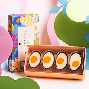 4 poł&oacute;wki jajek z belgijskiej czekolady na wielkanoc