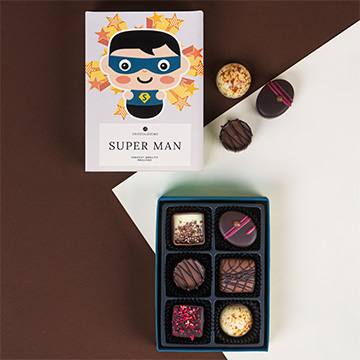 czekoladowe praliny dla super mężczyzny