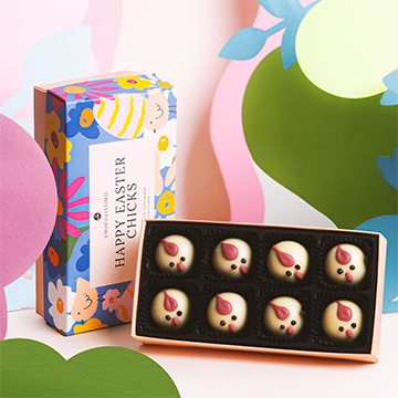 Pudełko 8 wielkanocnych pralin kurek