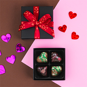 czekoladowe pralinki w kształcie serc