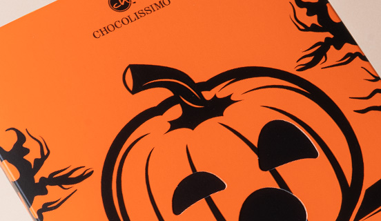 Ozdobne pudełeczko belgijskiej czekolady na halloween