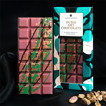 Pistacjowe nadzienie w czekoladzie dubajskiej ruby