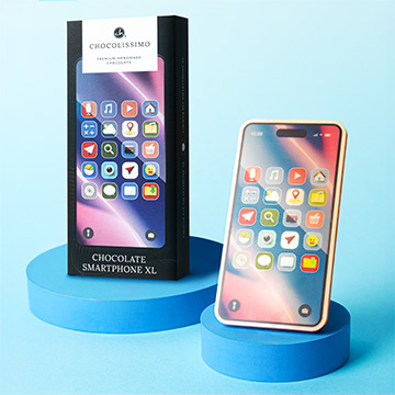 Czekoladowy smartphone w ozdobnym pudełeczku