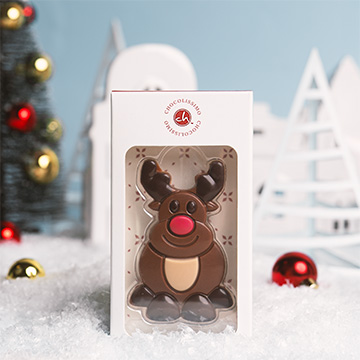 Czekoladowe renifery w swiatecznej aranzacji