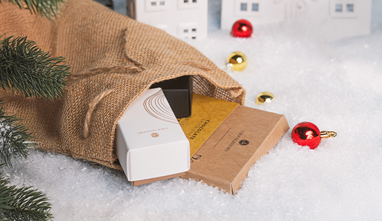 zestaw czekoladek w jutowym worku