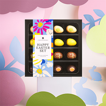 Pralinki w ksztalcie pisanek w wielkanocnym zestawie 