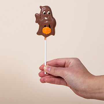 Lizak z mlecznej belgijskiej czekolady na halloween