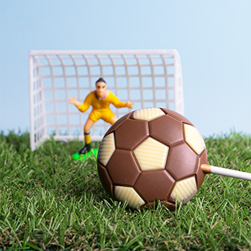 lizak dla fana piłki nożnej z belgijskiej czekolady