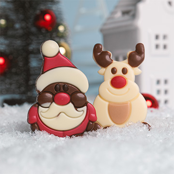 Św, Mikołaj z mlecznej czekolady z reniferem