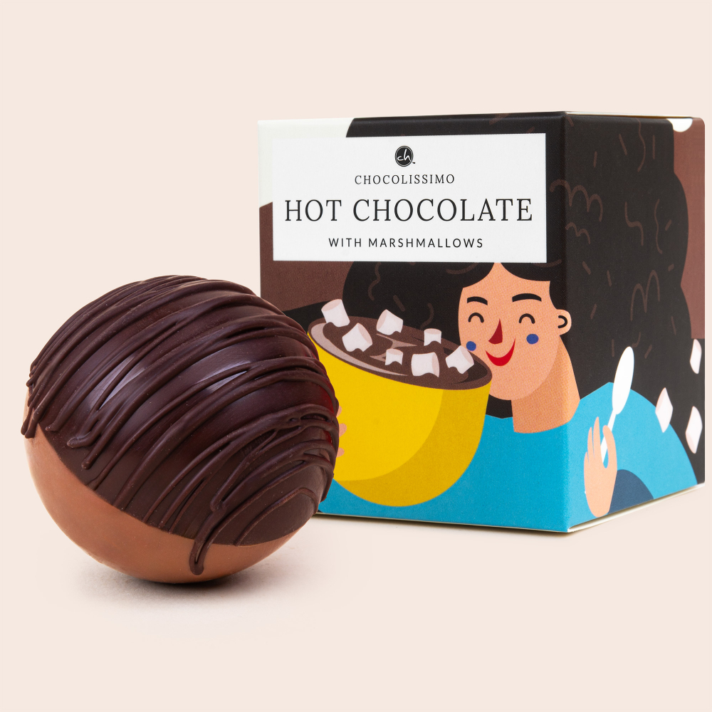 Czekoladowa kula z piankami marshmallow do gorącego mleka