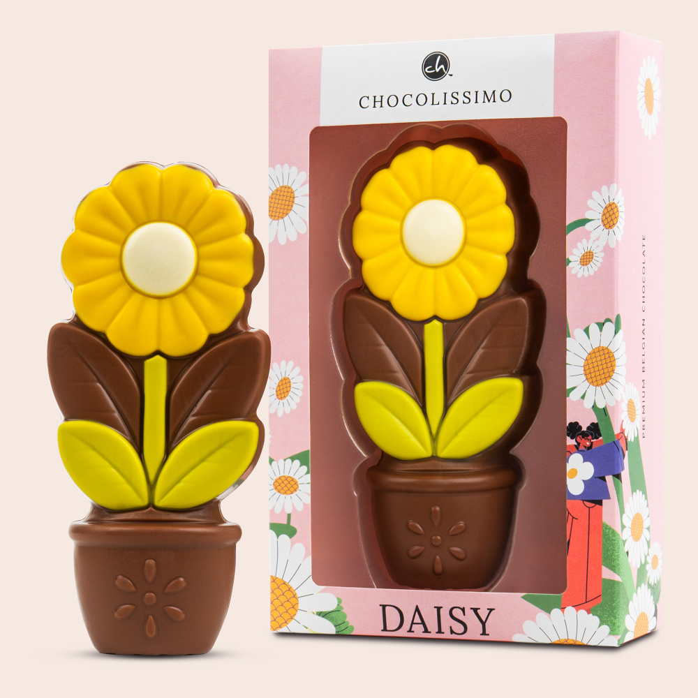 Daisy yellow - kwiatek z czekolady żółty