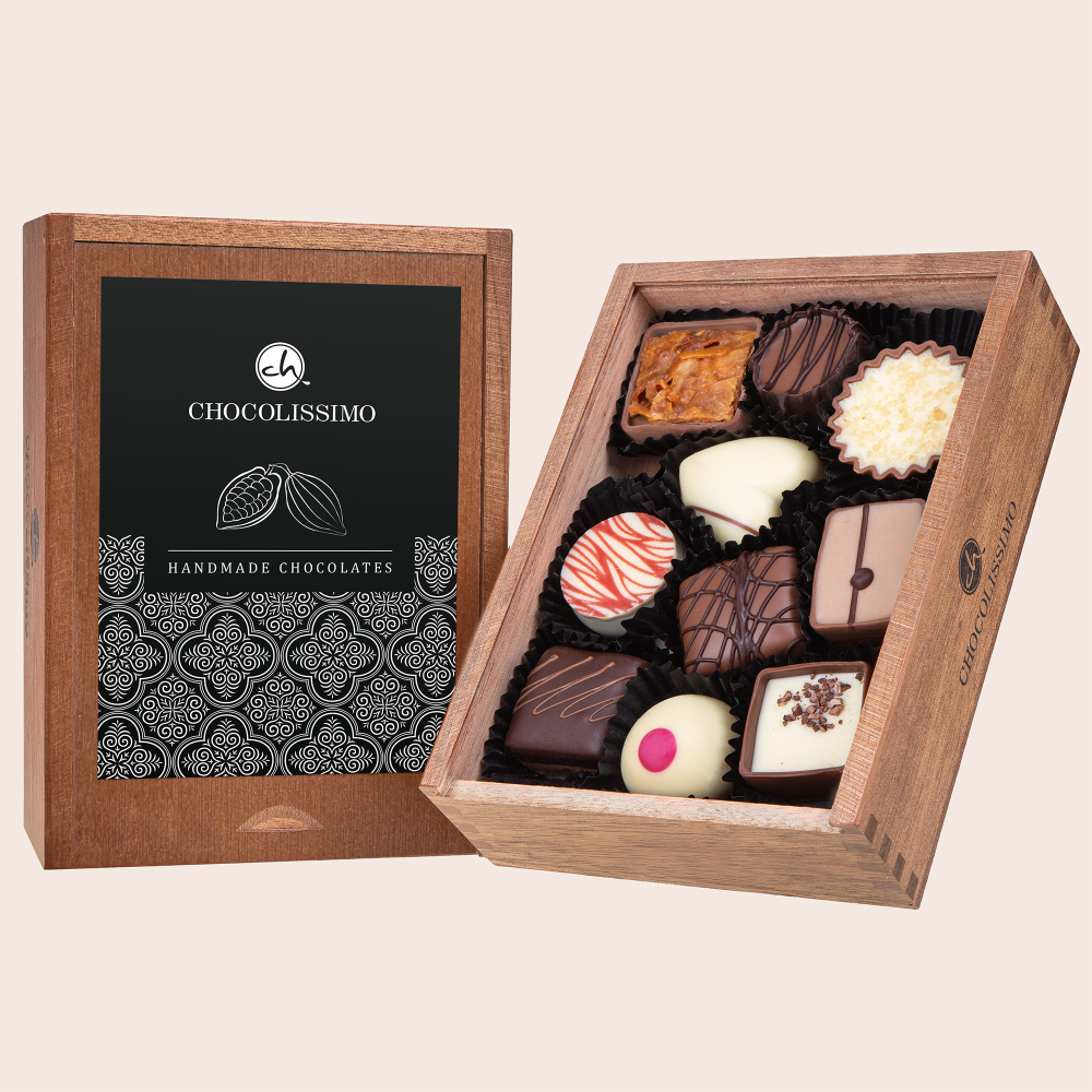 Pralinki w drewnianej skrzyneczce