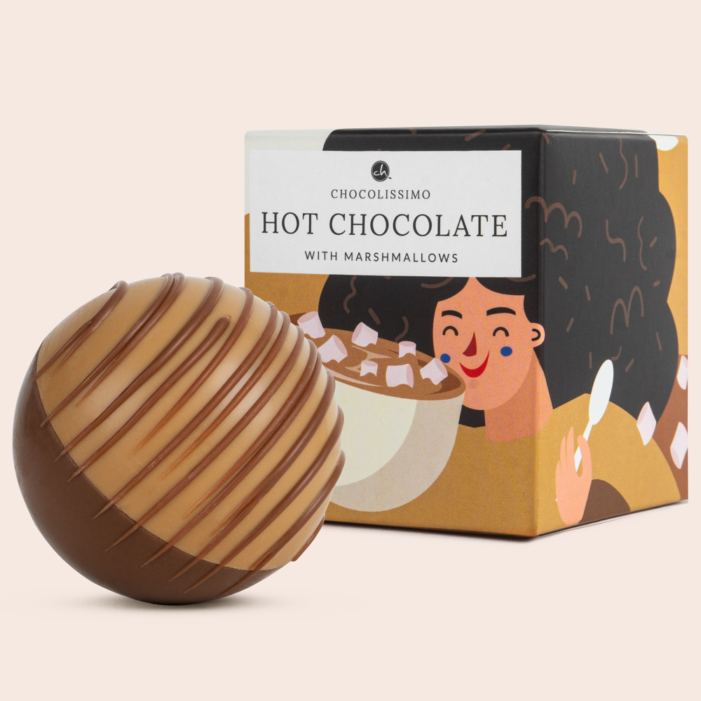 Karmelowa kula z piankami marshmallow, nowość do gorącej czekolady