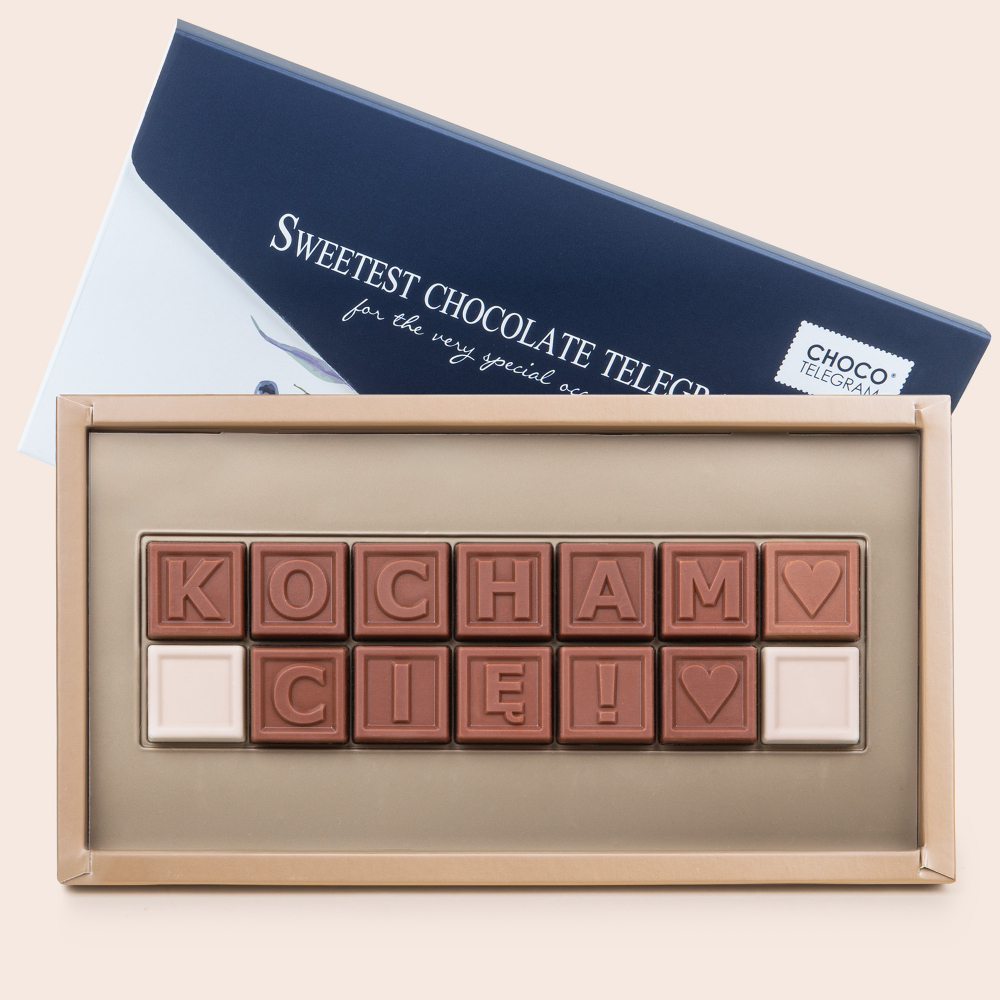 Czekoladowy telegram Kocham Cię