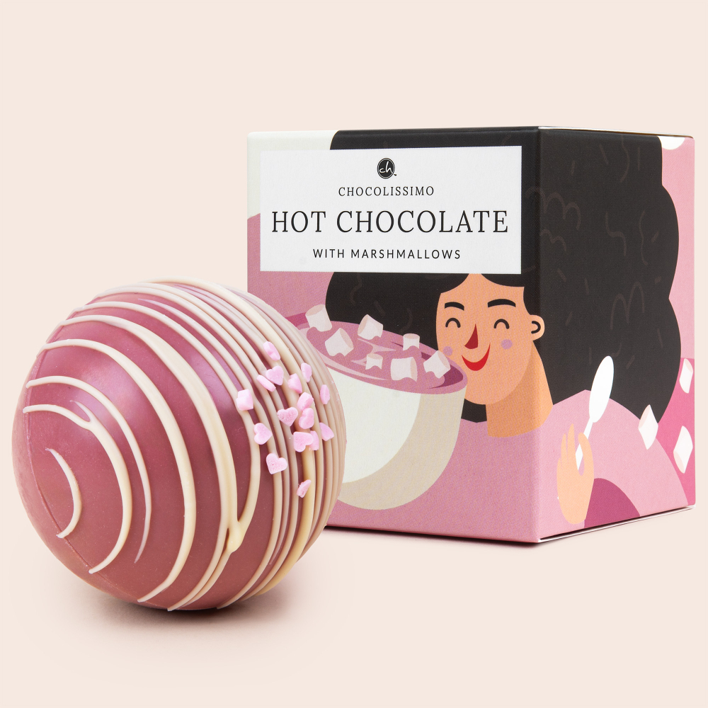 Czekoladowa kula Ruby z piankami Marshmallows