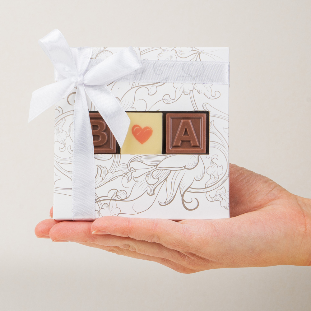 Czekoladki ślubne ChocoPrints Trio Plus z nadrukiem