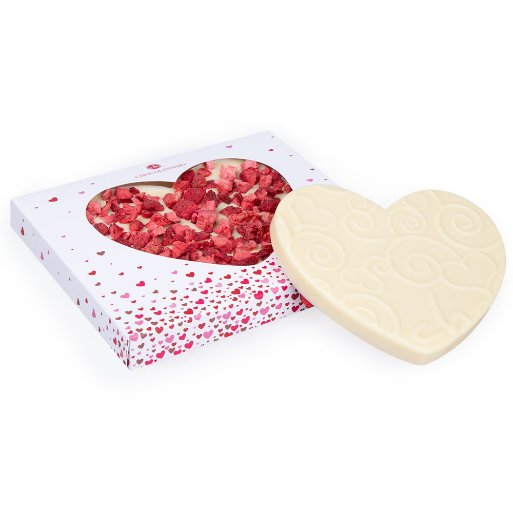 ChocoSerce z czekolady białej z truskawkami