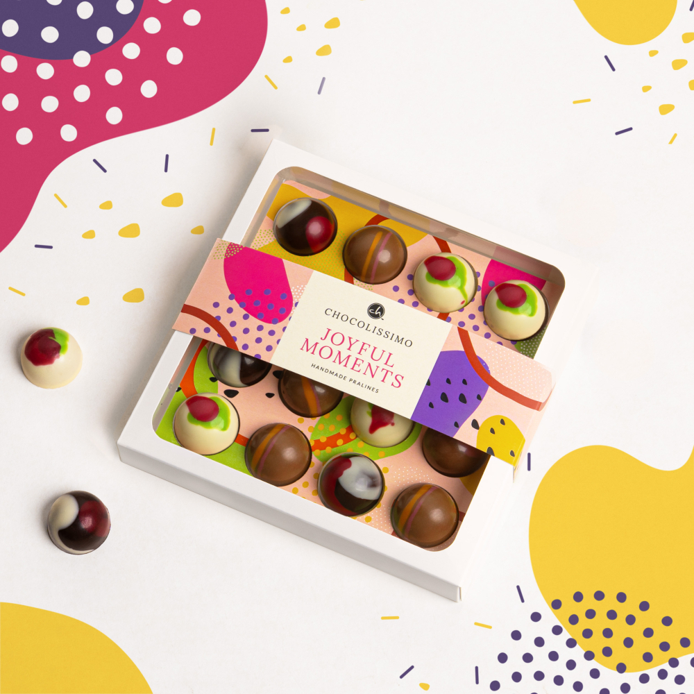 Joyful Moments 16 - kolorowe pralinki z belgijskiej czekolady