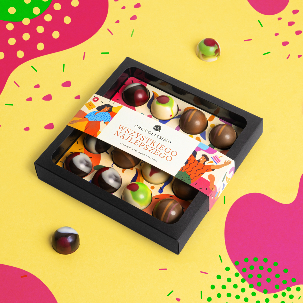 Kolorowe pralinki belgijskie