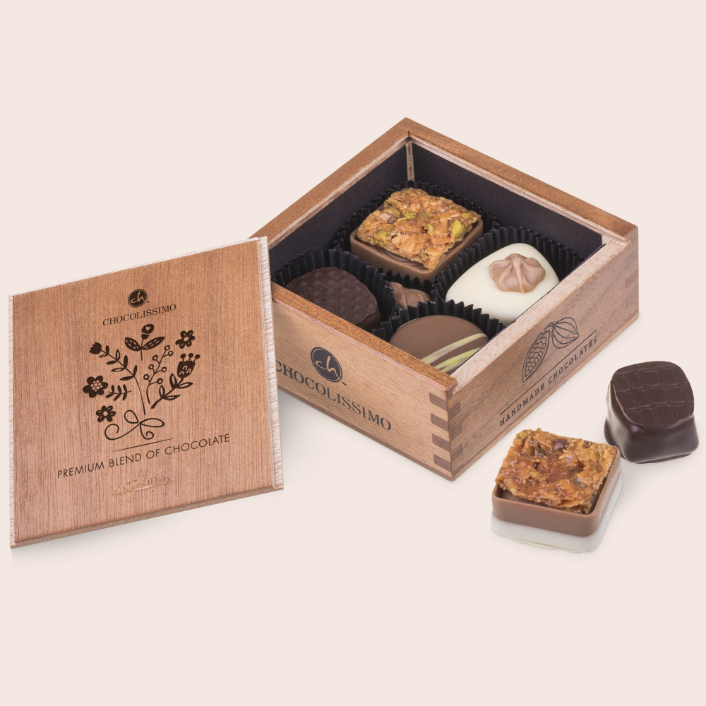 Elegance Mini z kwiatkami - pralinki na Dzień Matki