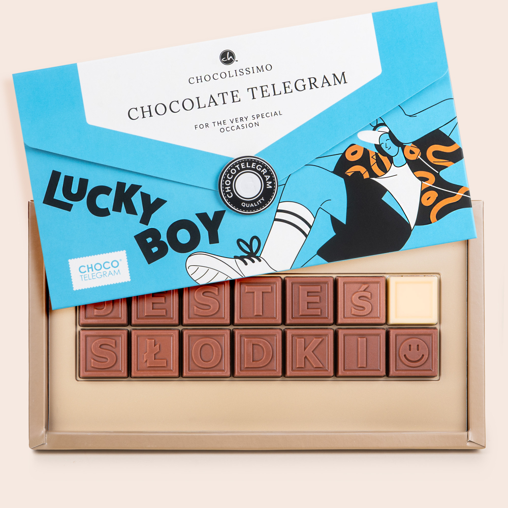 Choco Telegram - słodki prezent na Dzień Chłopaka dla kolegów z klasy