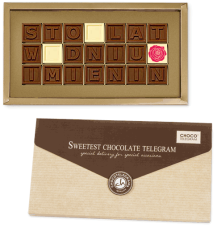 czekoladowy telegram z okazji imienin
