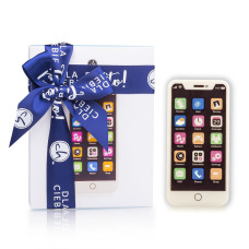 czekoladowy smartphone, czekoladowy telefon, upominek dla taty, figurka z czekolady