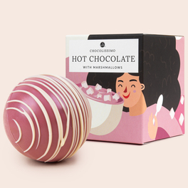 Czekoladowa kula Ruby (r&oacute;żowa) z piankami Marshmallows