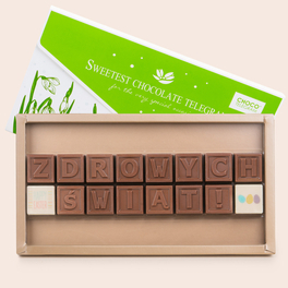 czekoladowy telegram na Wielkanoc