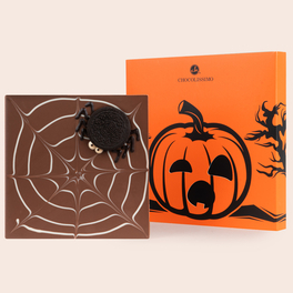 Pająk z czekolady z pajęczyna na hallowen